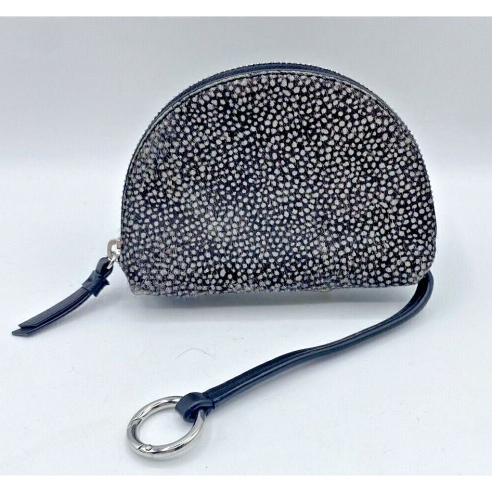 Banana Republic Pouch Wallet Coin Bag Animal Print Calf Hair Textured Mob Wife